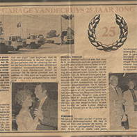 Krantenartikel 25 jaar garage Vandecruys